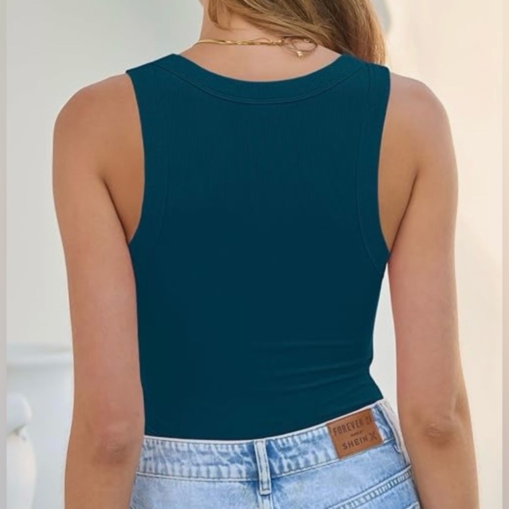 NWT Anrabess V-Neck Ribbed Knit Tank Top - Picture 16 of 16